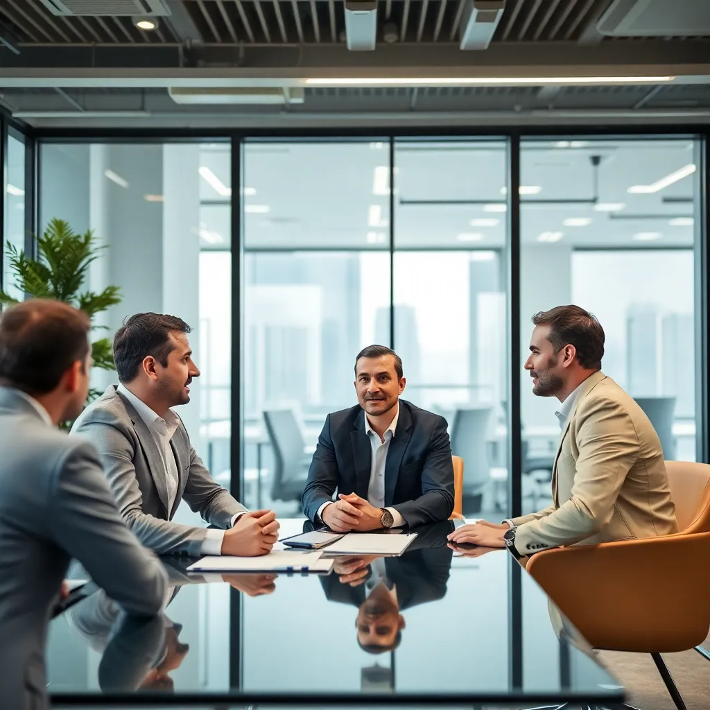 Finansal danışmanlar toplantı halinde strateji geliştiriyor